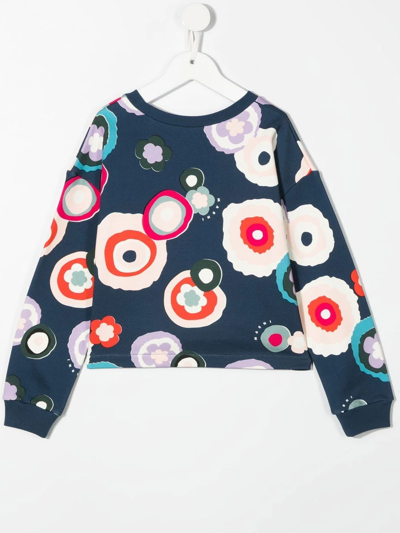 Shop Marni All-over Graphic Print Sweatshirt In Blue
