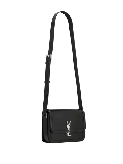Saint Laurent Monogram-logo Leather Messenger Bag In Black