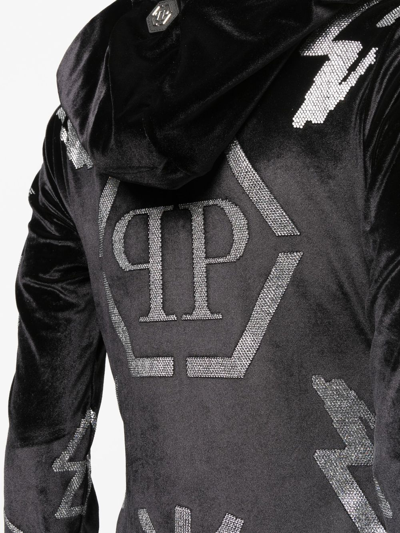 Shop Philipp Plein Logo-studded Hoodie Tracksuit In Black