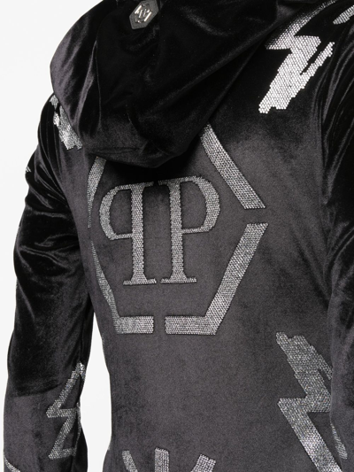 Philipp Plein Logo-studded Hoodie Tracksuit In Black