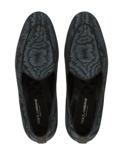 Shop Dolce & Gabbana Iridescent Fabric Caravaggio Slippers In Grey
