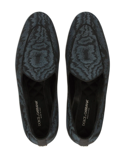 Dolce & Gabbana Iridescent Fabric Caravaggio Slippers In Grey