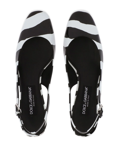 Dolce & Gabbana Stripe-print Mules In Black