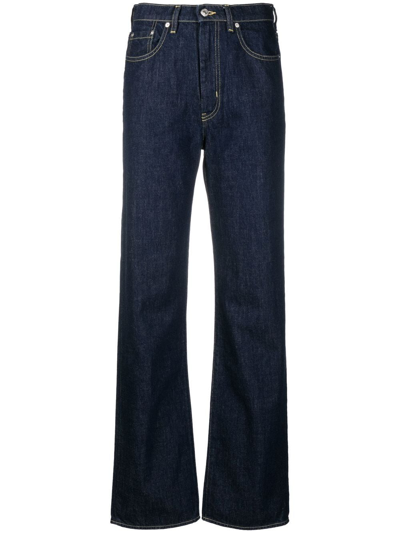 Shop Kenzo Asagao Straight-fit Jeans In Blue