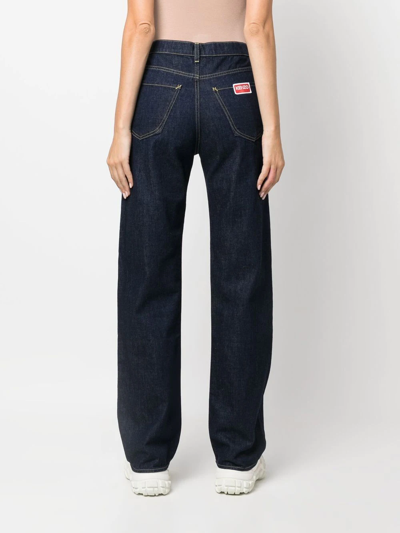 Shop Kenzo Asagao Straight-fit Jeans In Blue