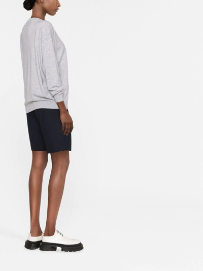 Shop Brunello Cucinelli Embellished Cashmere Jumper In Grey