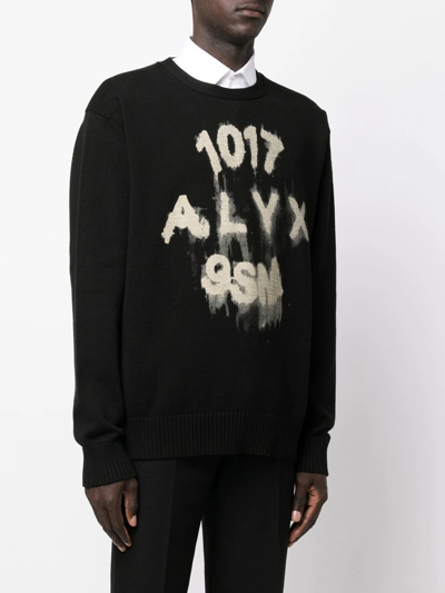 Shop Alyx Treated-logo Crew-neck Jumper In Black