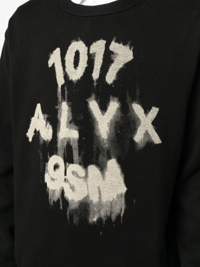 Shop Alyx Treated-logo Crew-neck Jumper In Black