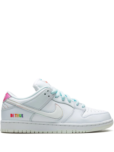 Shop Nike Sb Dunk Low Pro "be True" Sneakers In White