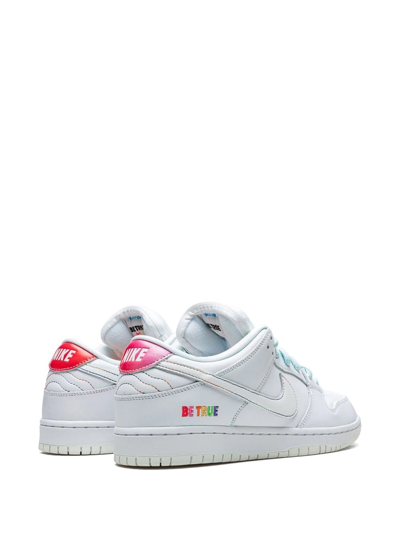 Shop Nike Sb Dunk Low Pro "be True" Sneakers In White