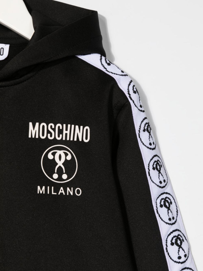 Shop Moschino Logo-trimmed Hoodie In Black