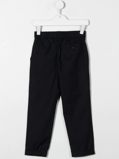 Shop Emporio Armani Turn-up Hem Trousers In Blue