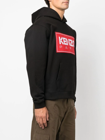 Shop Kenzo Logo-print Detail Hoodie In Black