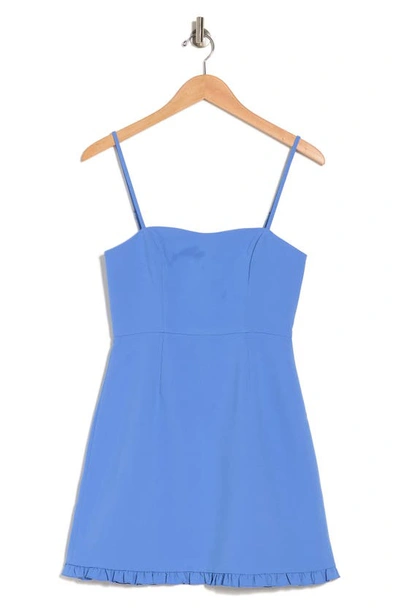Shop French Connection Whisper Sweetheart Ruffle Minidress In Chalk Blue