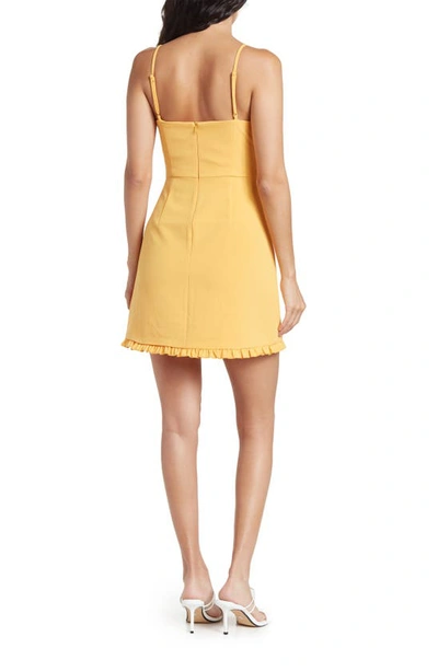 Shop French Connection Whisper Sweetheart Ruffle Minidress In Beeswax Orange