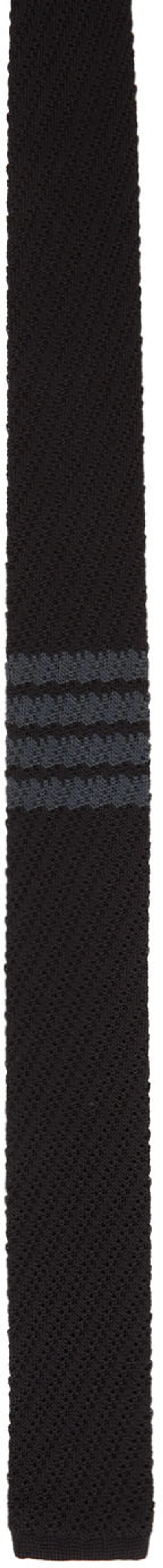 Shop Thom Browne Black 4-bar Tie In 001 Black