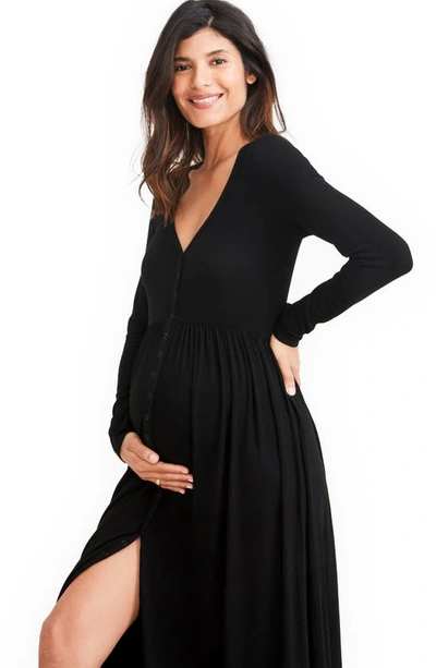 Hatch Women's The Visitor Hospital Maternity Nursing Friendly Midi Dress In Black