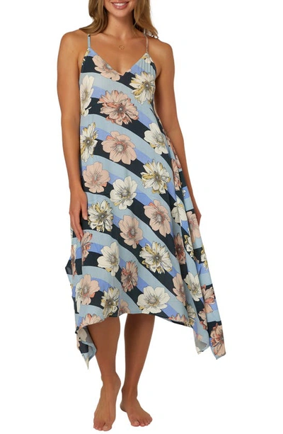 Shop O'neill Aries Print Cover-up Sundress In Slate