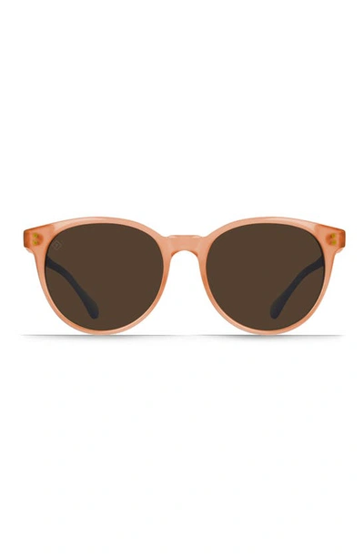 Shop Raen Norie 53mm Polarized Round Sunglasses In Papaya / Vibrant Brown Polar