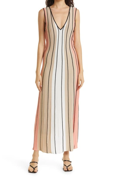 Shop Ramy Brook Monet Stripe Knit Maxi Dress In Deco Rose Combo
