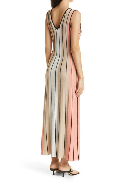 Shop Ramy Brook Monet Stripe Knit Maxi Dress In Deco Rose Combo