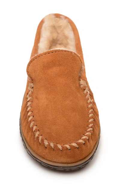 Minnetonka Terese Genuine Shearling Loafer In Brown 2