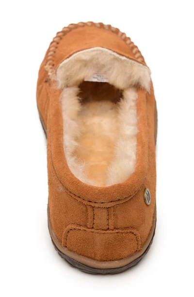 Minnetonka Terese Genuine Shearling Loafer In Brown 2