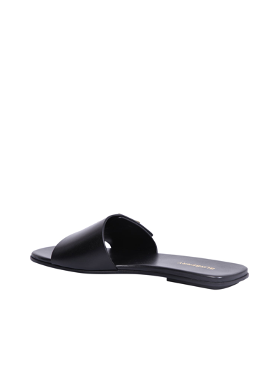 Shop Burberry Monogram Leather Sandals In Black