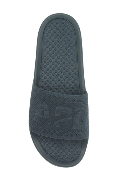 Shop Apl Athletic Propulsion Labs Big Logo Techloom Knit Sport Slide In Midnight Jungle