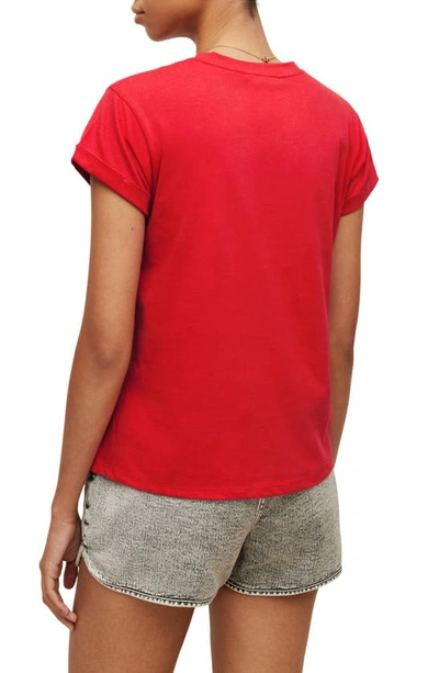 Shop Allsaints Lula Anna Cotton Graphic Tee In Riot Red