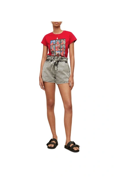 Shop Allsaints Lula Anna Cotton Graphic Tee In Riot Red