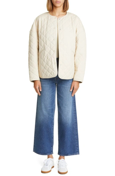 Shop Totême Quilted Organic Cotton Canvas Jacket In Light Hay