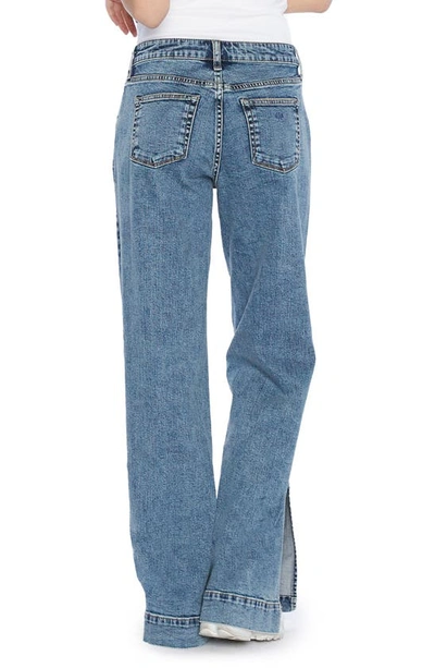 Shop Wash Lab Denim Relaxed Straight Leg Jeans In Jack Blue