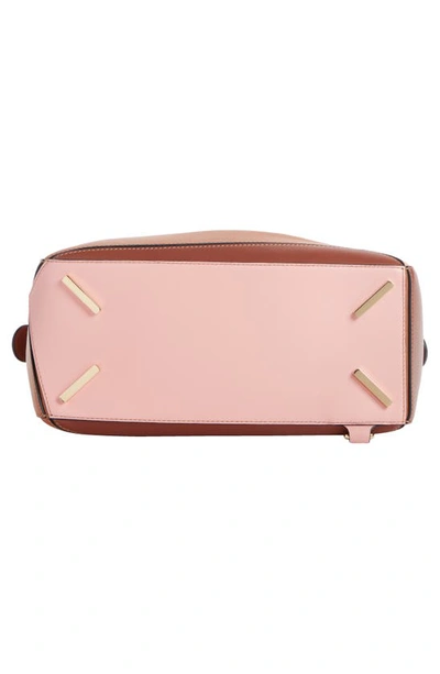 Shop Loewe Puzzle Bicolor Leather Bag In Tan/ Medium Pink