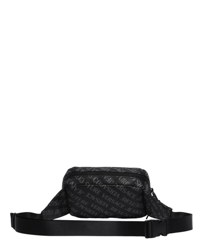 Shop Versace Jeans Couture Allover Print Logo Belt Bag In Black