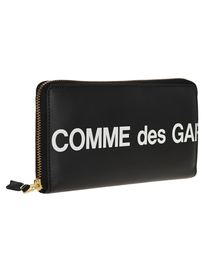 Comme Des Garçons Logo-print Continental Wallet In Black