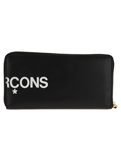Comme Des Garçons Logo-print Continental Wallet In Black