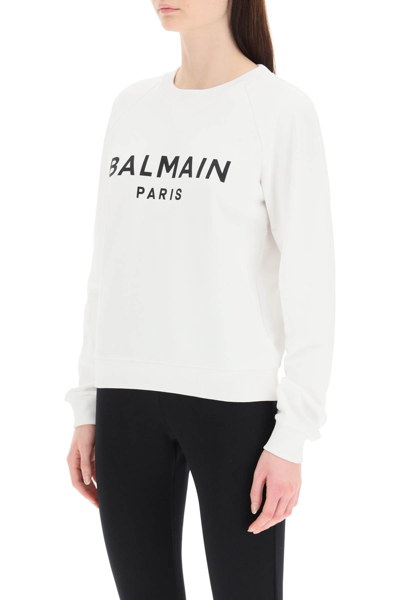 Shop Balmain Logo Print Sweatshirt