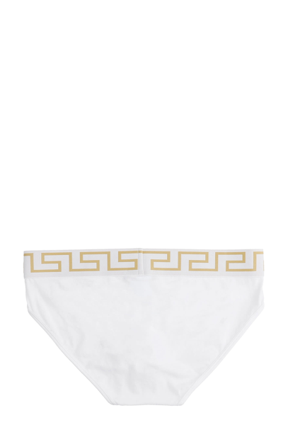 Shop Versace Lingerie In White Cotton In Bianco E Oro