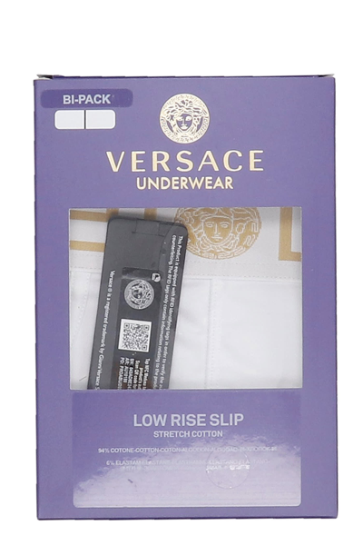 Shop Versace Lingerie In White Cotton In Bianco E Oro