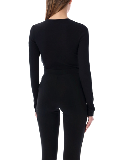 Off-white Meteor Ribbed Stretch Cotton Bodysuit In Black