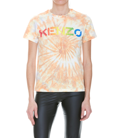Shop Kenzo Logo T-shirt In Pesca