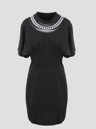 Givenchy Dress With 3d Chain Print In Black