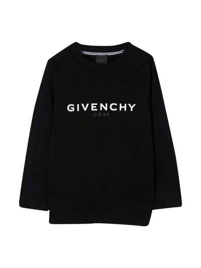 Shop Givenchy Black Sweatshirt With White Logo In Nero