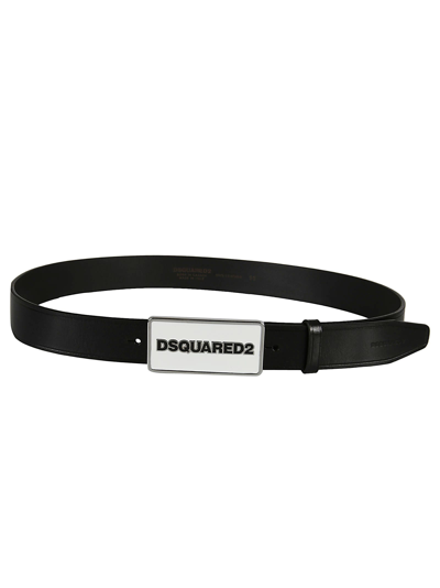 Shop Dsquared2 Logo Buckle Belt In Black