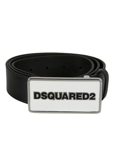 Shop Dsquared2 Logo Buckle Belt In Black