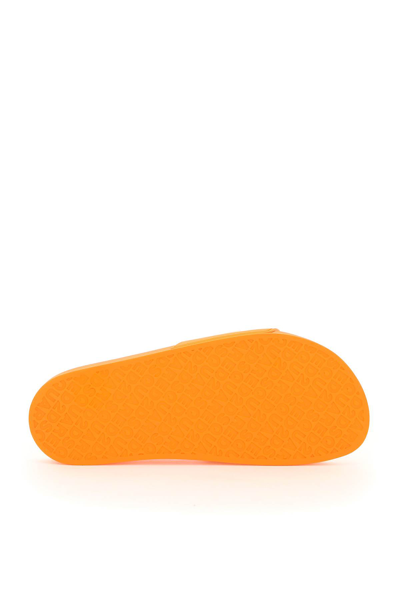 Shop Dsquared2 Logo Rubber Slides In Orange