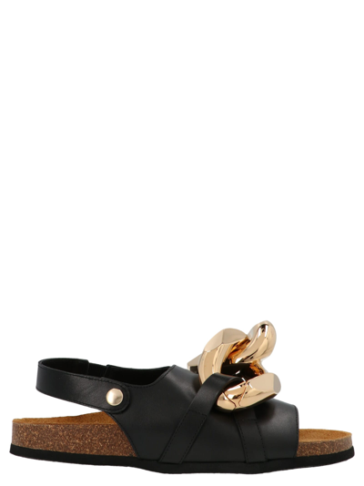 Shop Jw Anderson Chain Sandals In Black