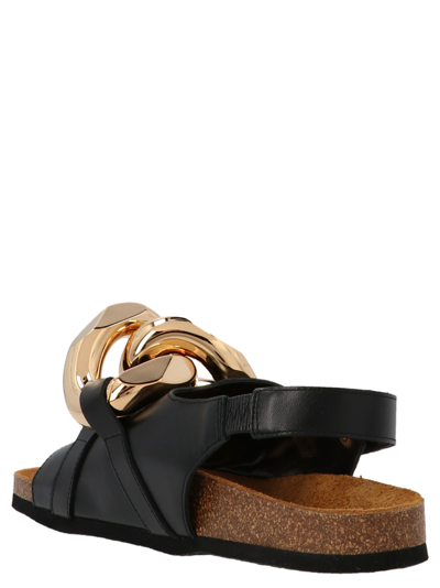 Shop Jw Anderson Chain Sandals In Black
