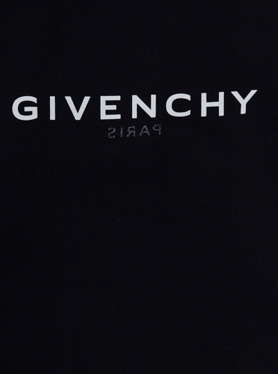 Shop Givenchy Boy Blend Cotton Black Sweatshirt With Logo Print In B Nero